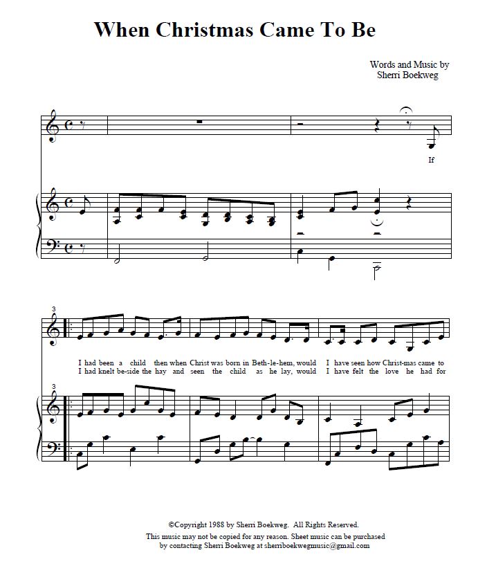 When Christmas Came to Be Sheet Music Page 1